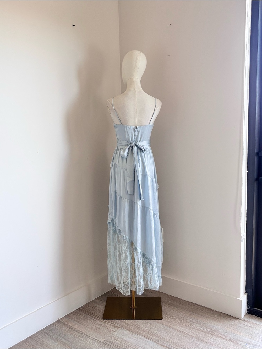 Francesca's Collections Powder Blue Ruffle Lace Maxi Dress - Picture 5 of 8